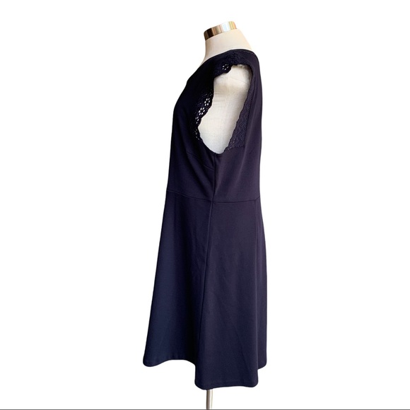Talbots Navy Blue Fit & Flare Dress XL Petite - Picture 3 of 7